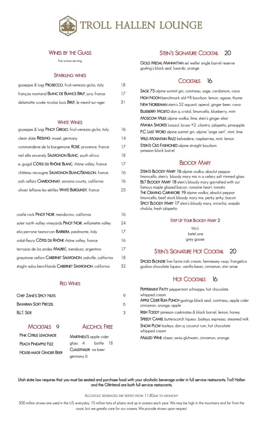 Glitretind Restaurant Menu - Updated October 2025