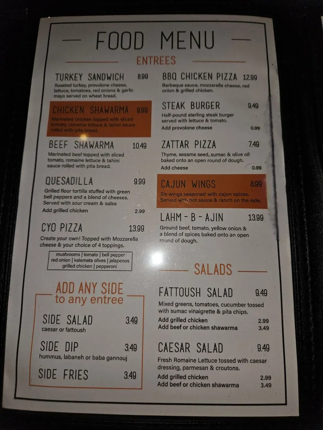 Menu 1