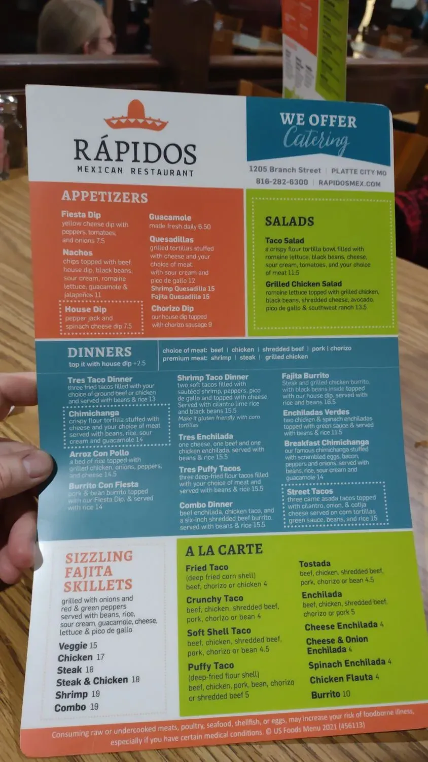 Rapidos Mexican Restaurant Menu - Updated October 2025