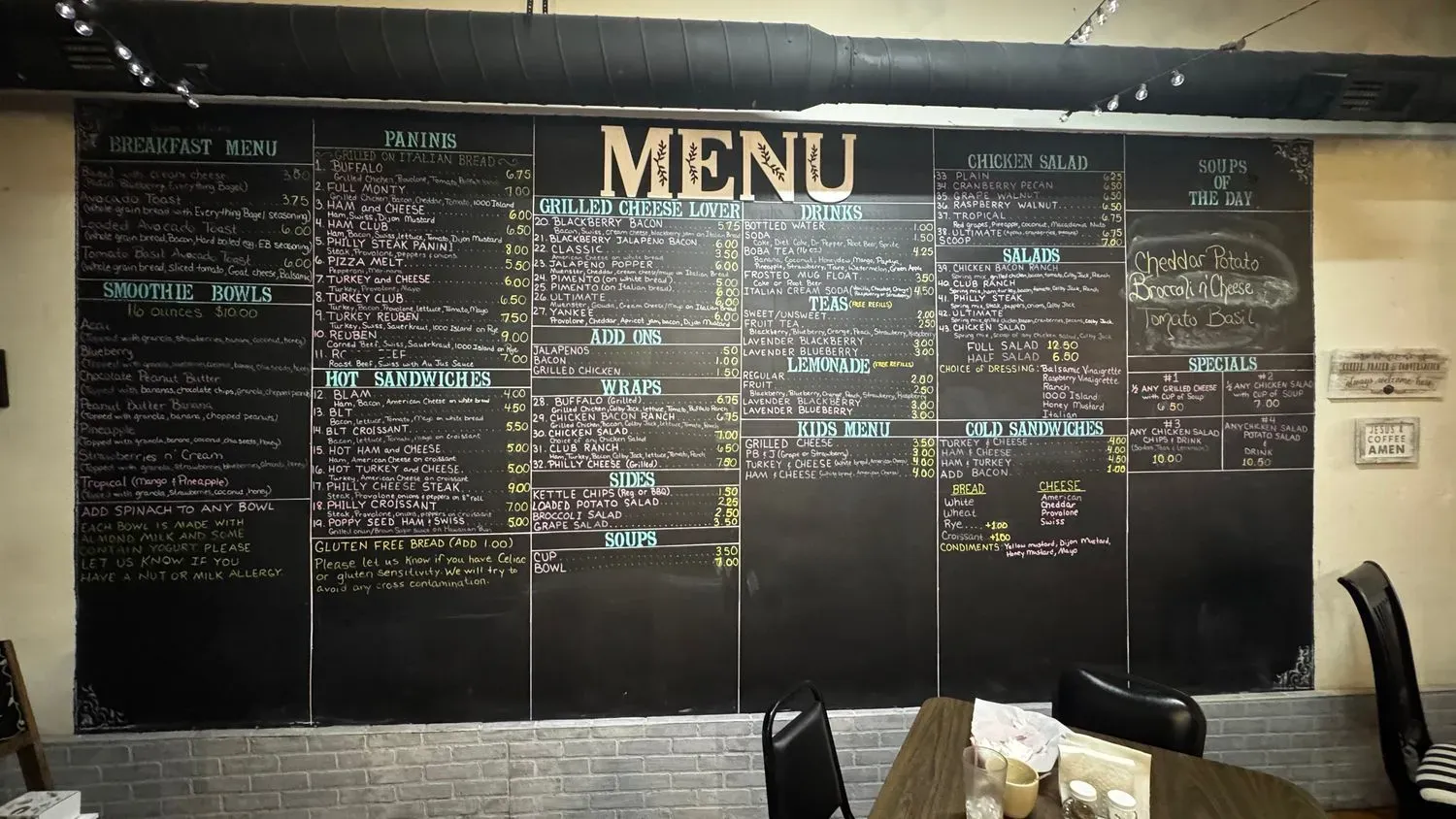 The Bean Scene Menu - Updated October 2025