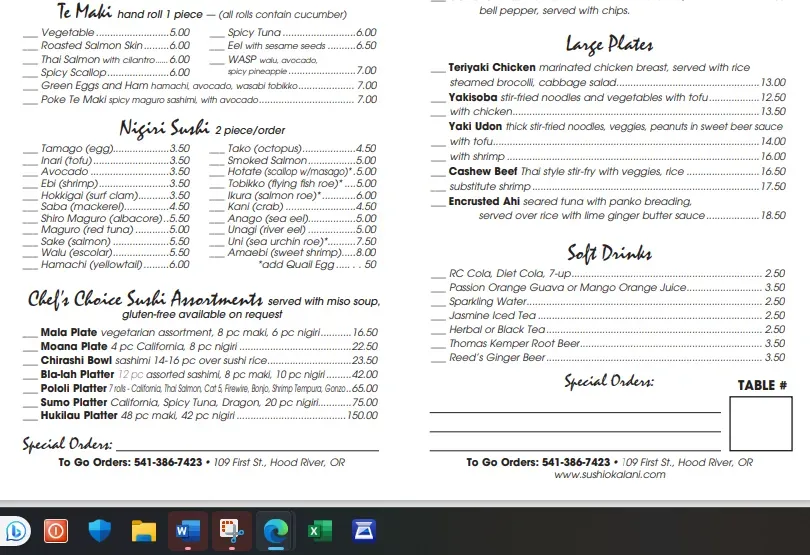 Menu 1