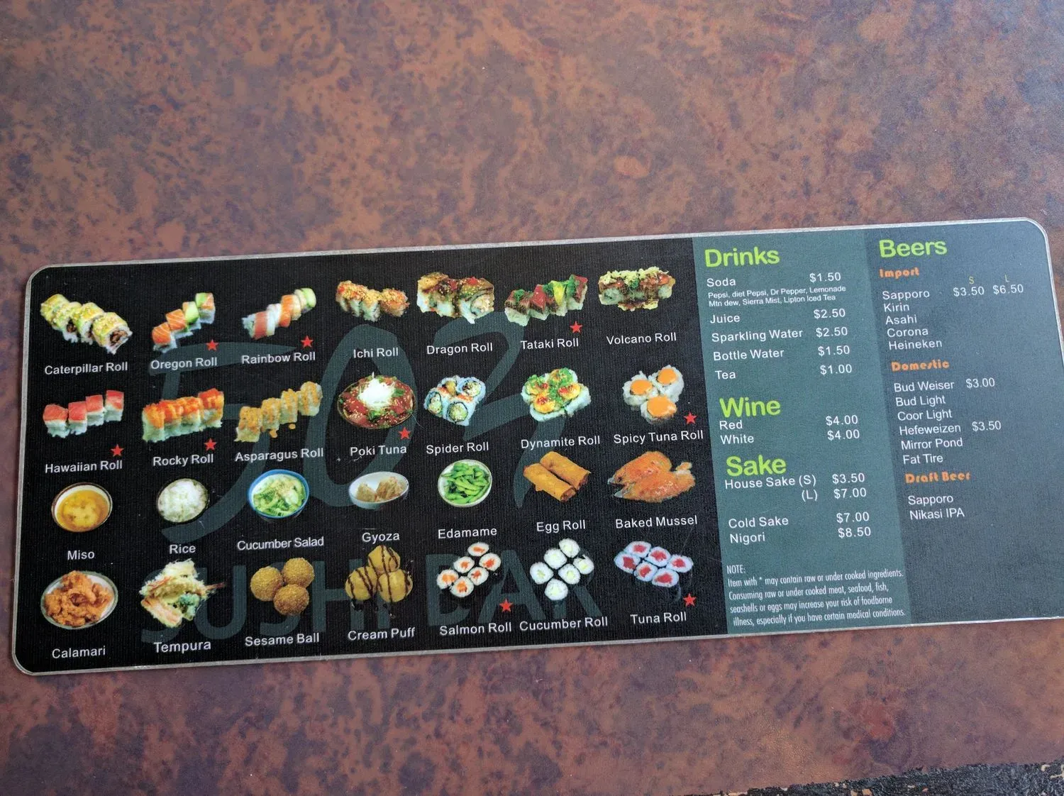 Menu 5