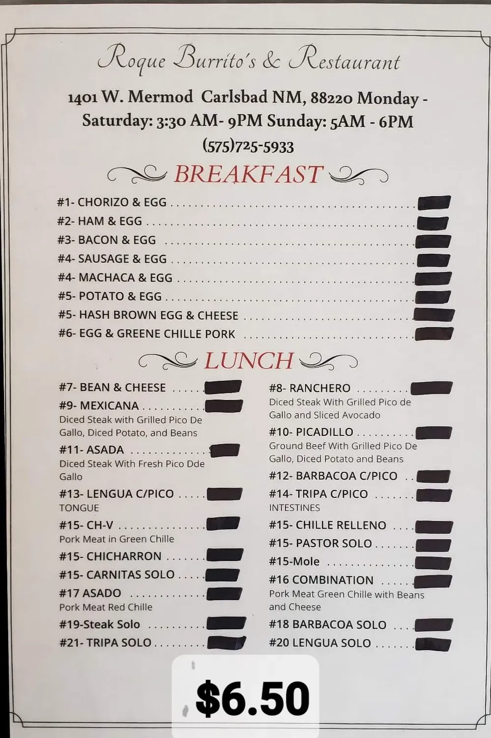 Menu 1