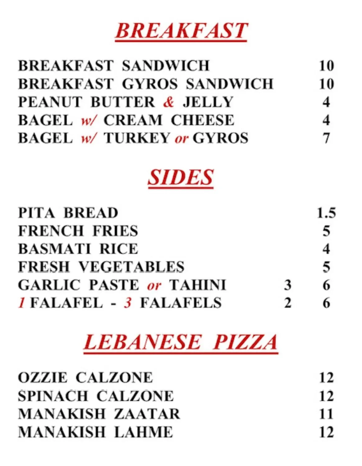 Menu 4