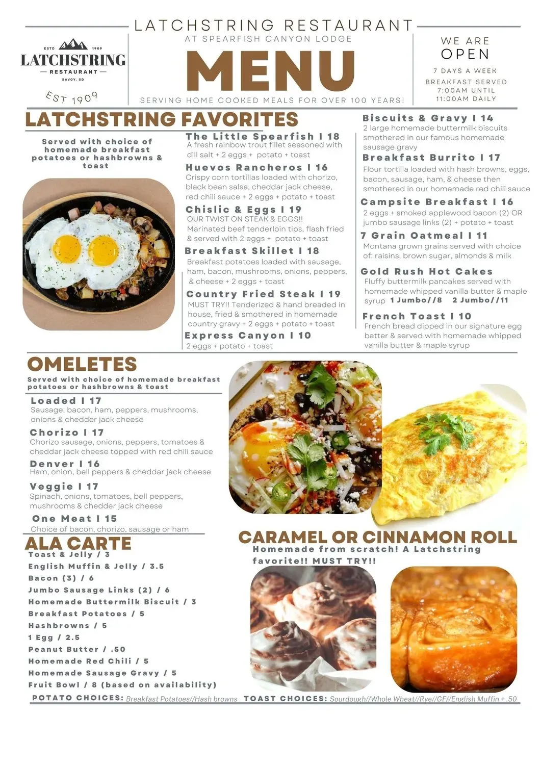 Latchstring Restaurant Menu - Updated October 2025