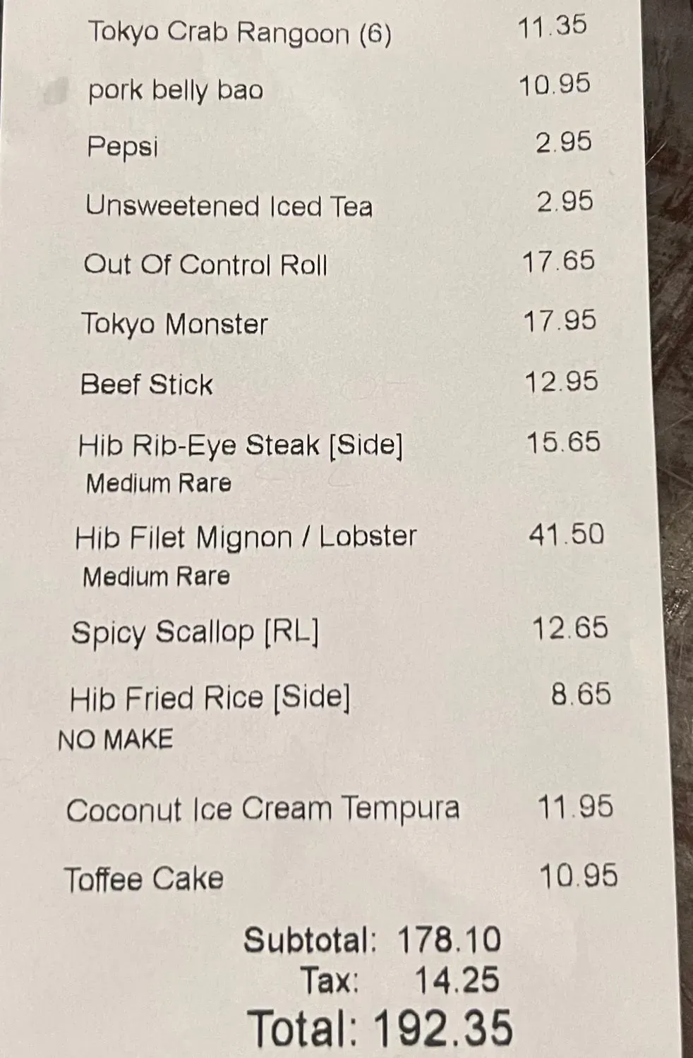 Kobe Steakhouse & Sushi Menu - Updated October 2025