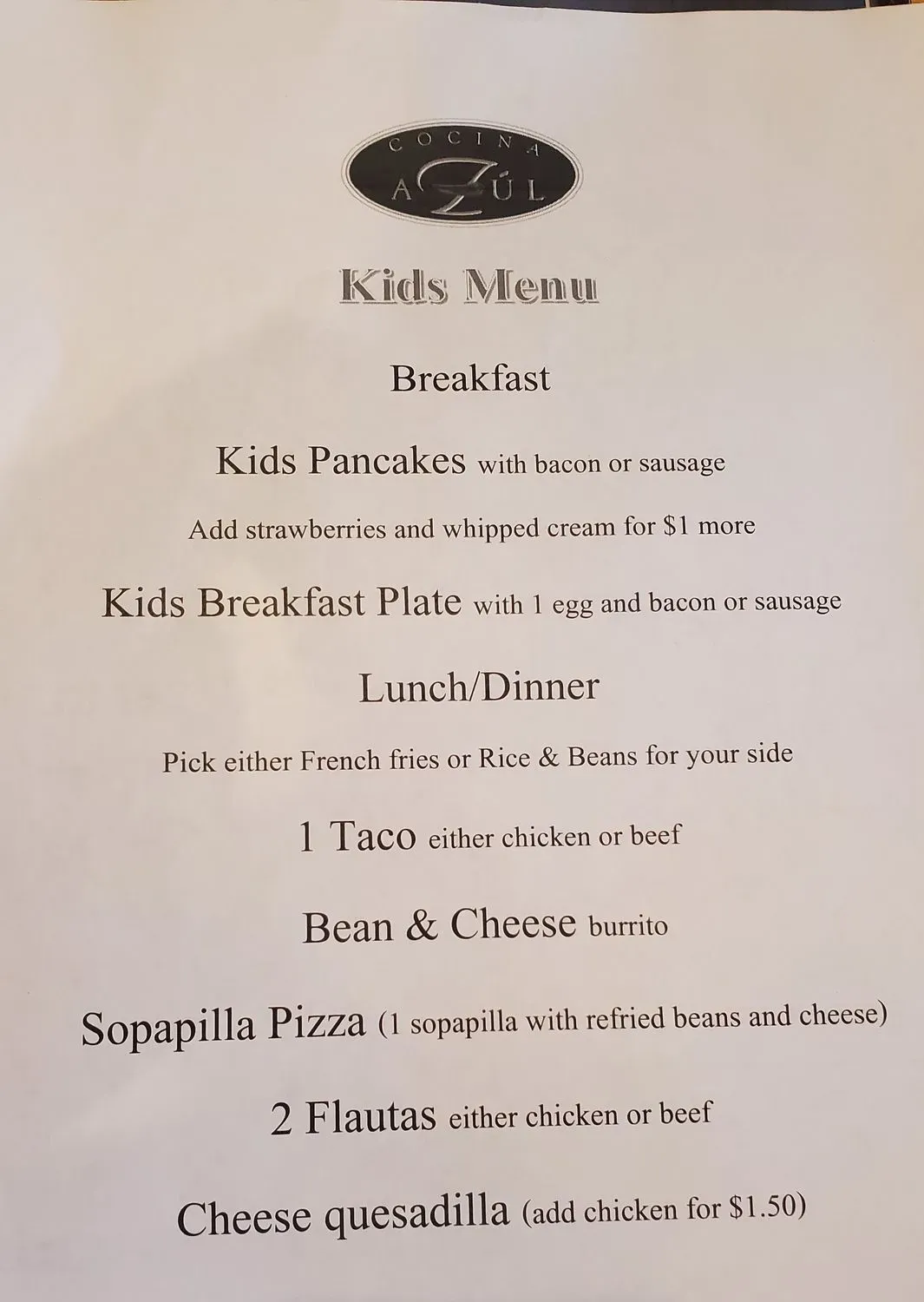 Menu 1