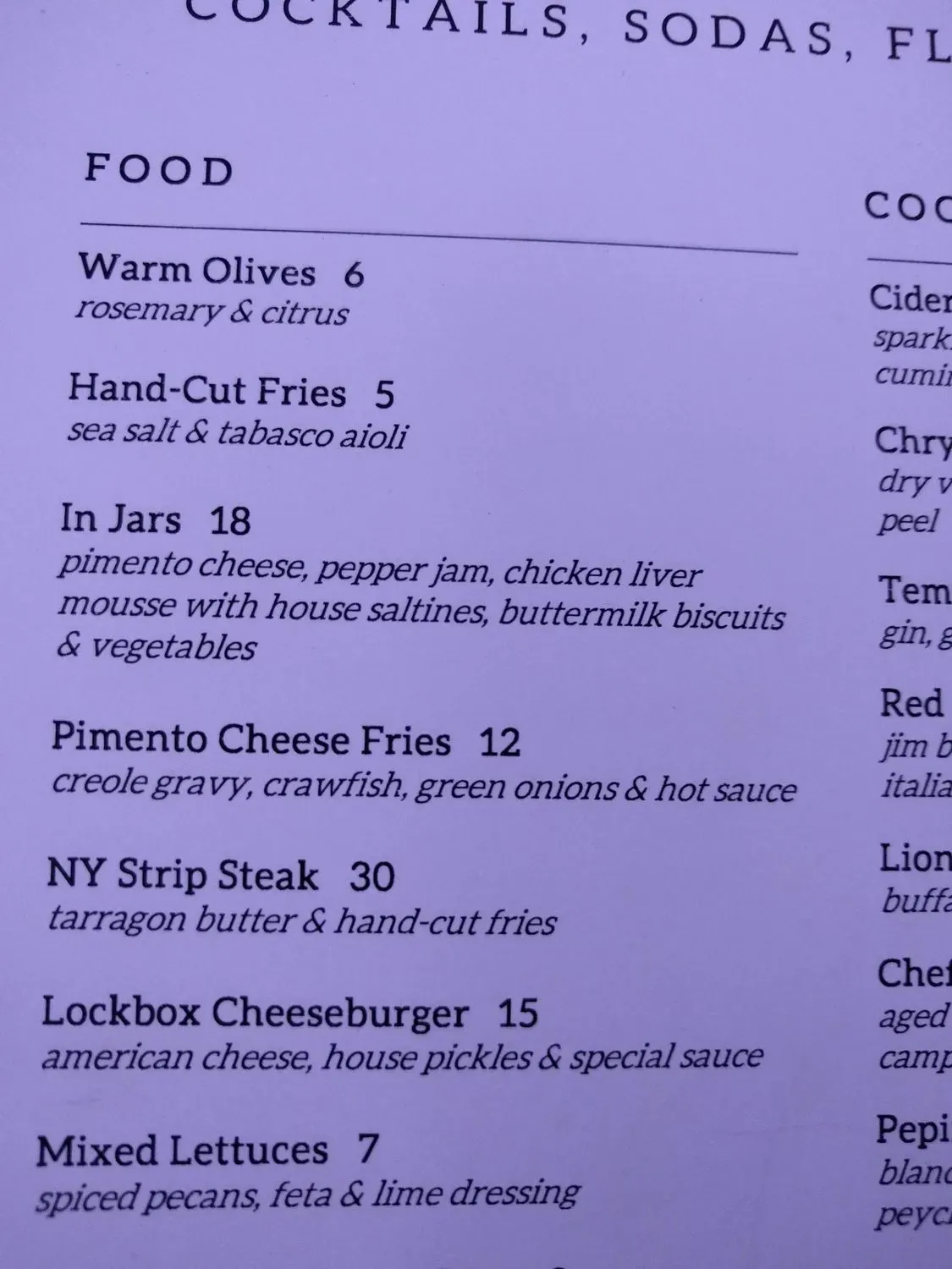 Menu 5