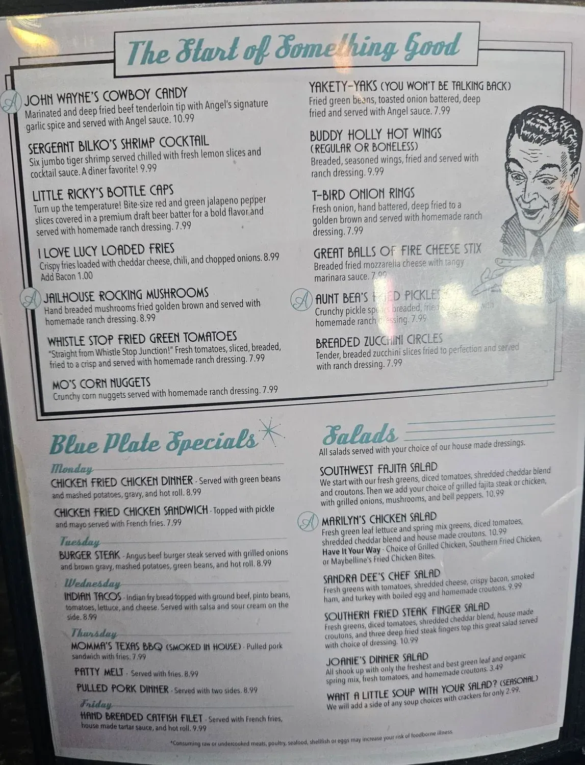 Angel's Diner Menu - Updated October 2025