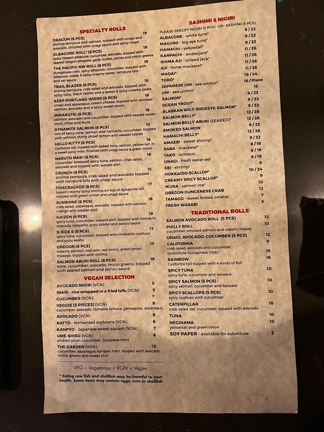 Menu 5