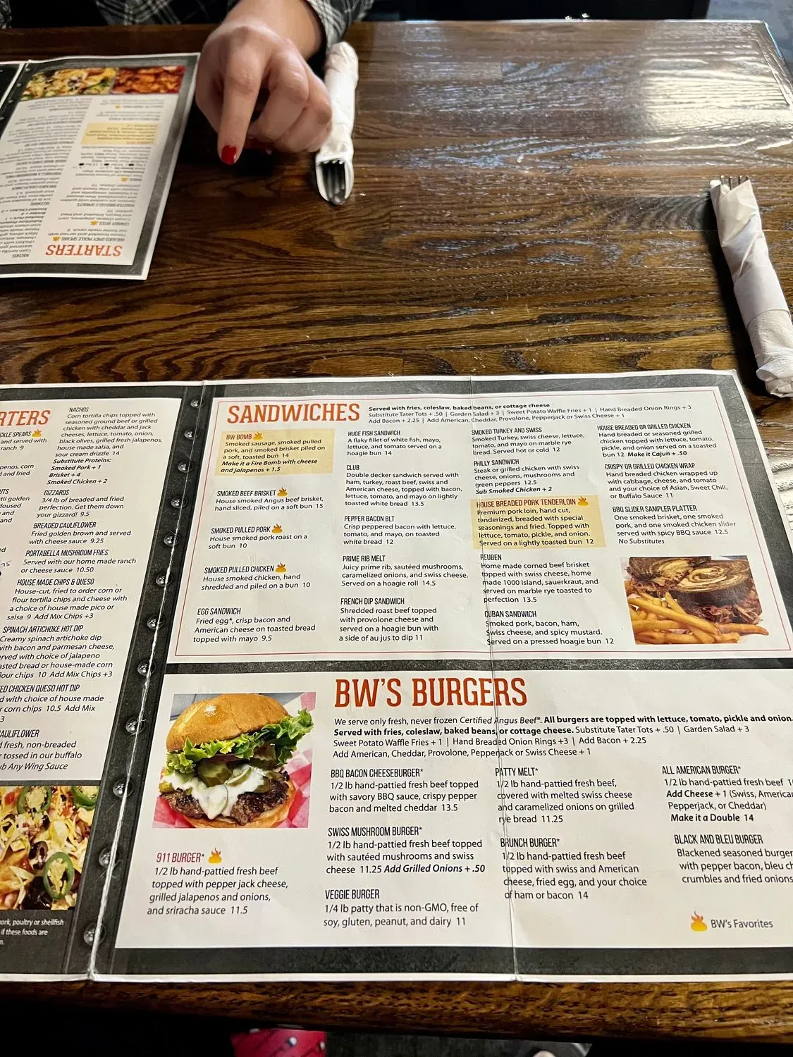BW's Pub & Grill Menu - Updated October 2025