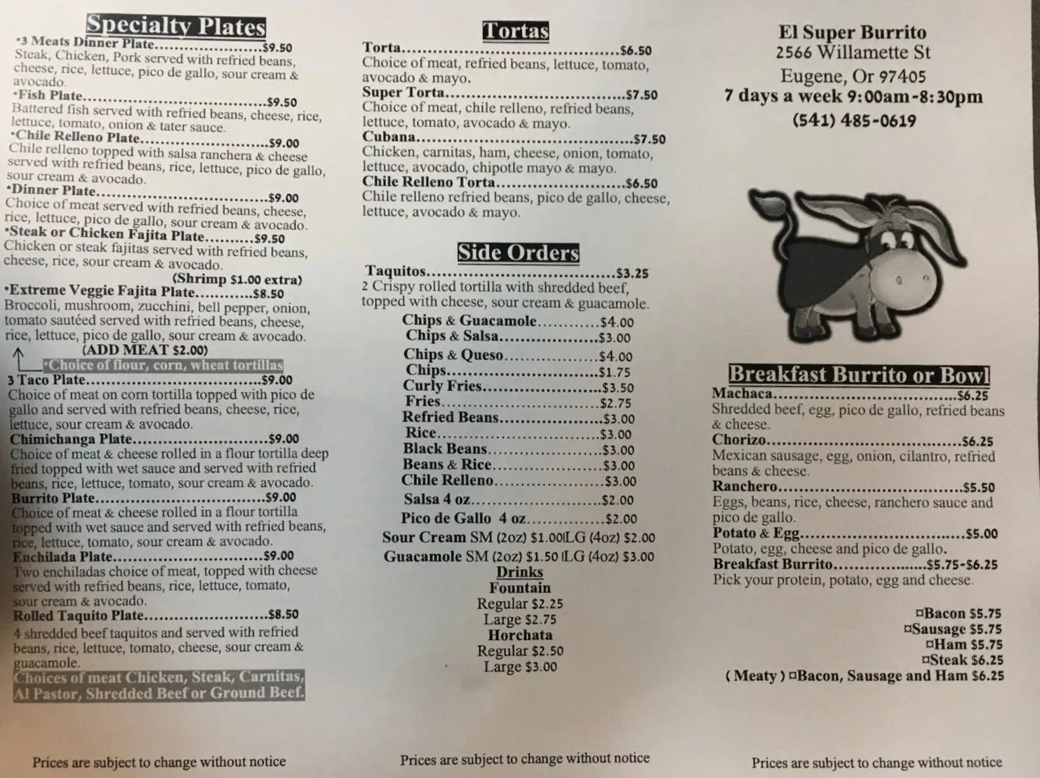 Menu 1