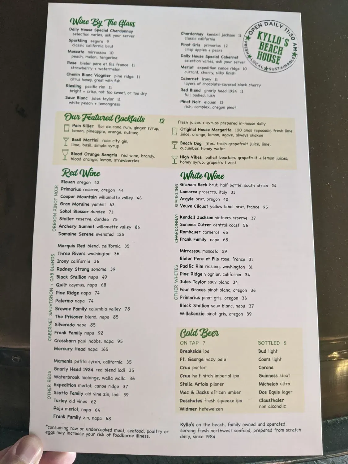 Kyllo’s Seafood & Grill Menu - Updated October 2025
