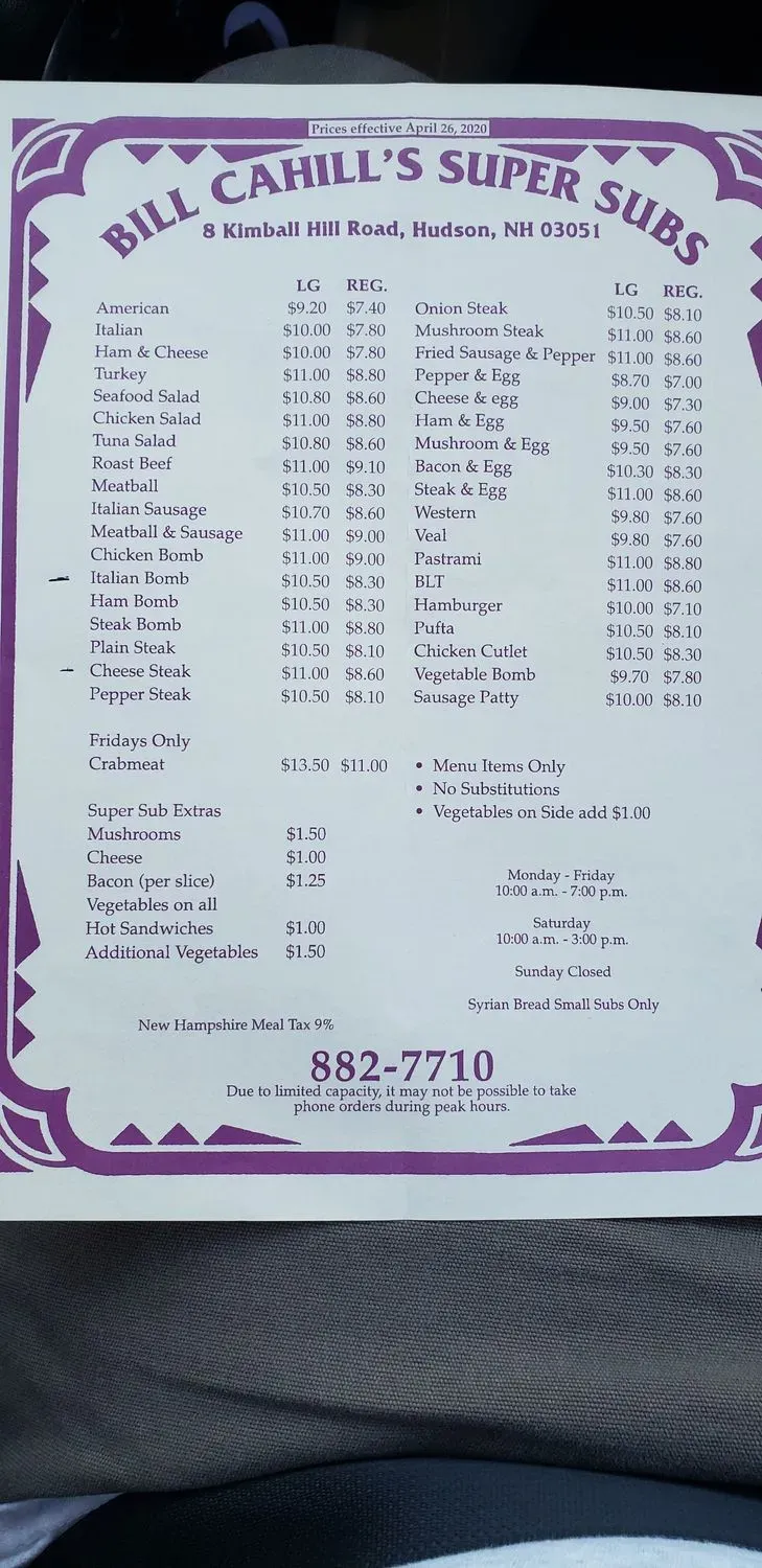 Menu 5