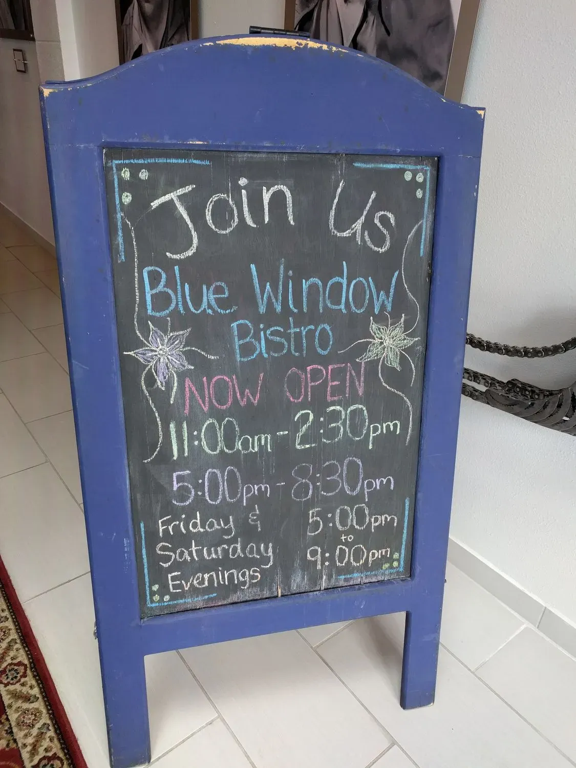 Blue Window Bistro Menu - Updated October 2025
