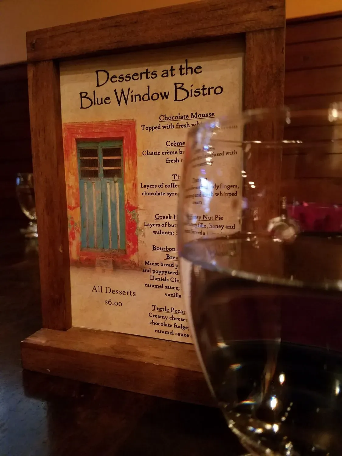Blue Window Bistro Menu - Updated October 2025