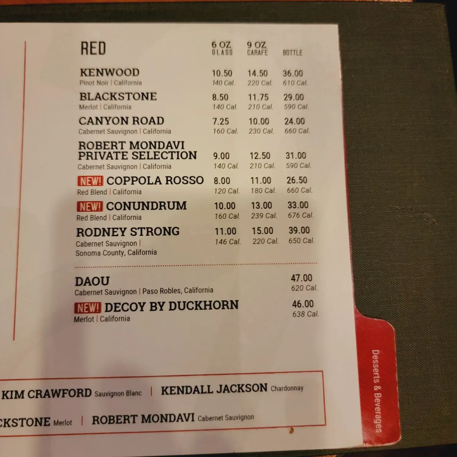 Menu 5