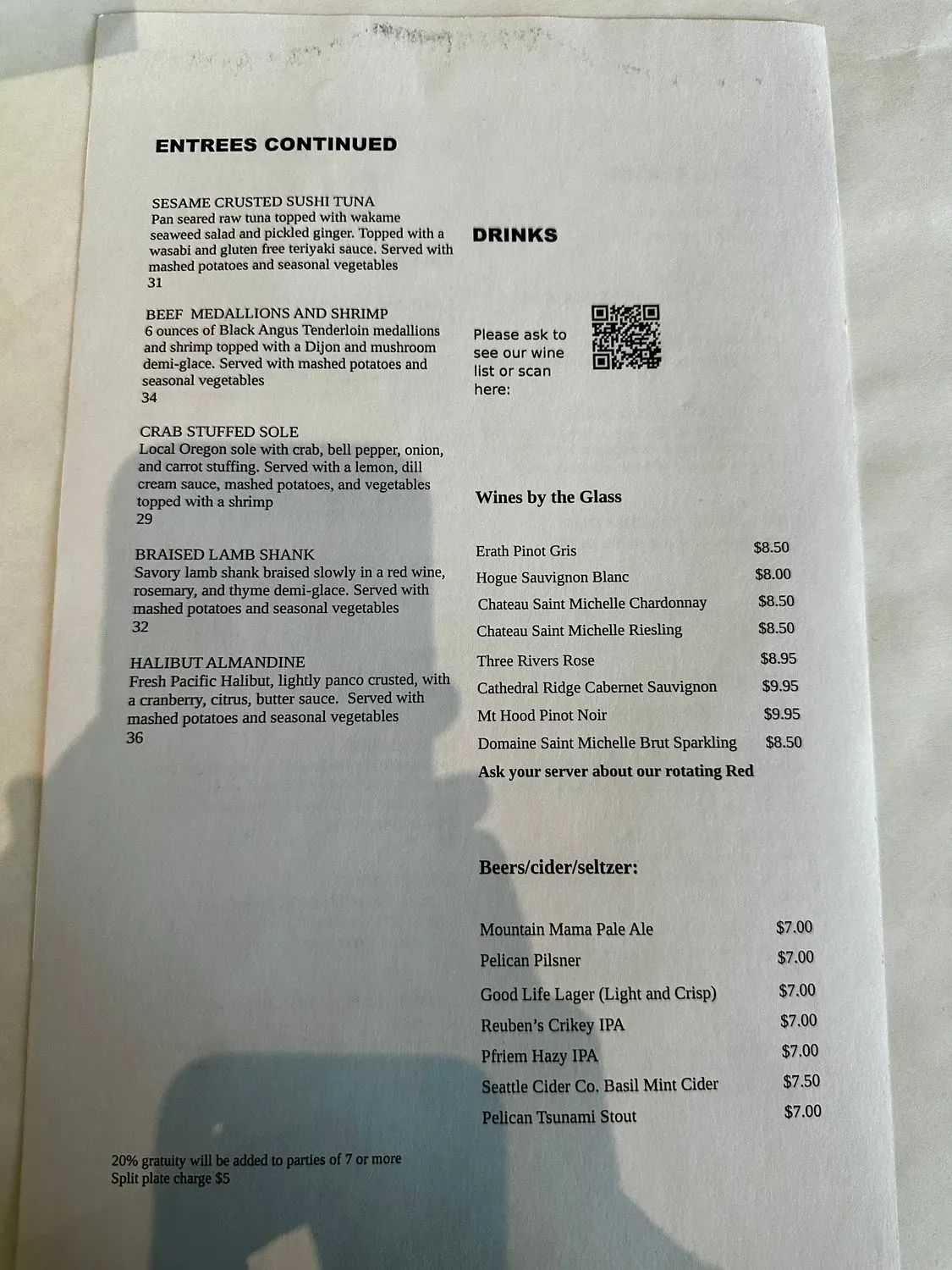 3 Rivers Grill Menu - Updated October 2025