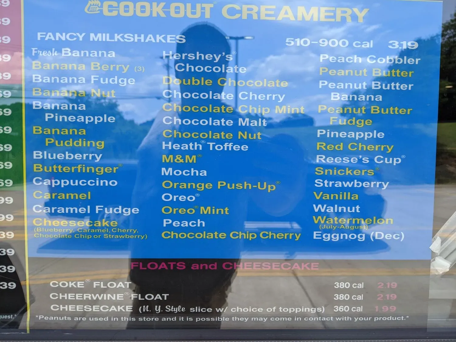 Cook Out Menu - Updated October 2025