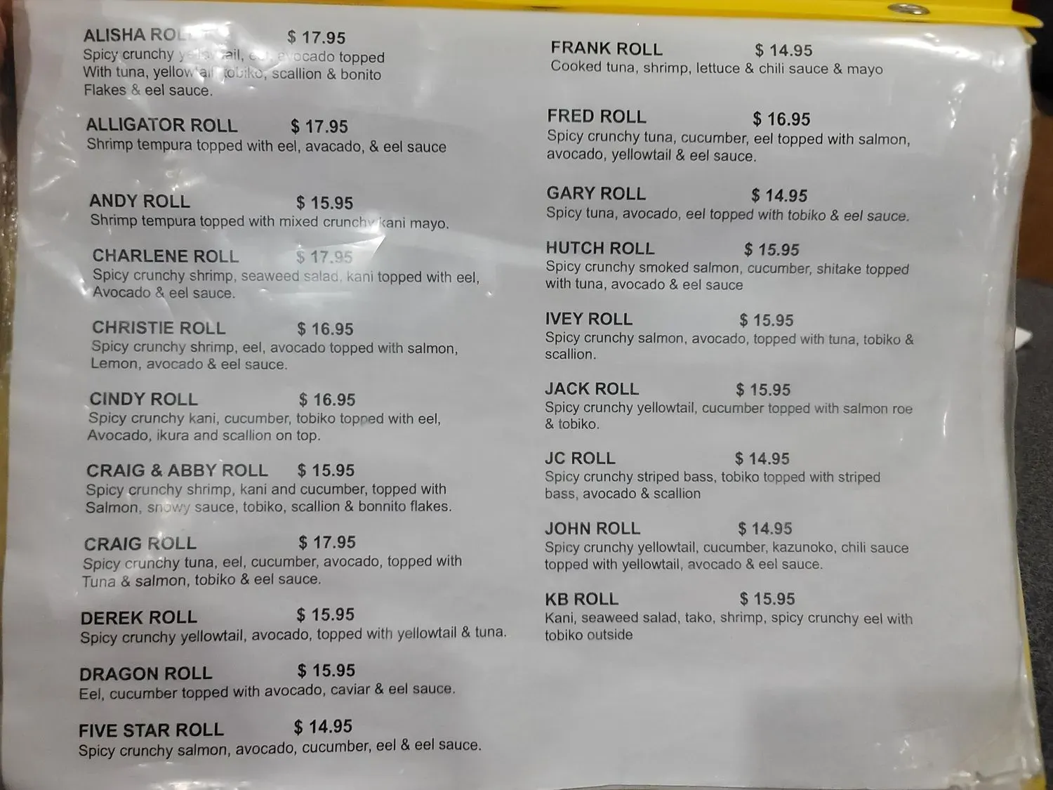 Menu 1