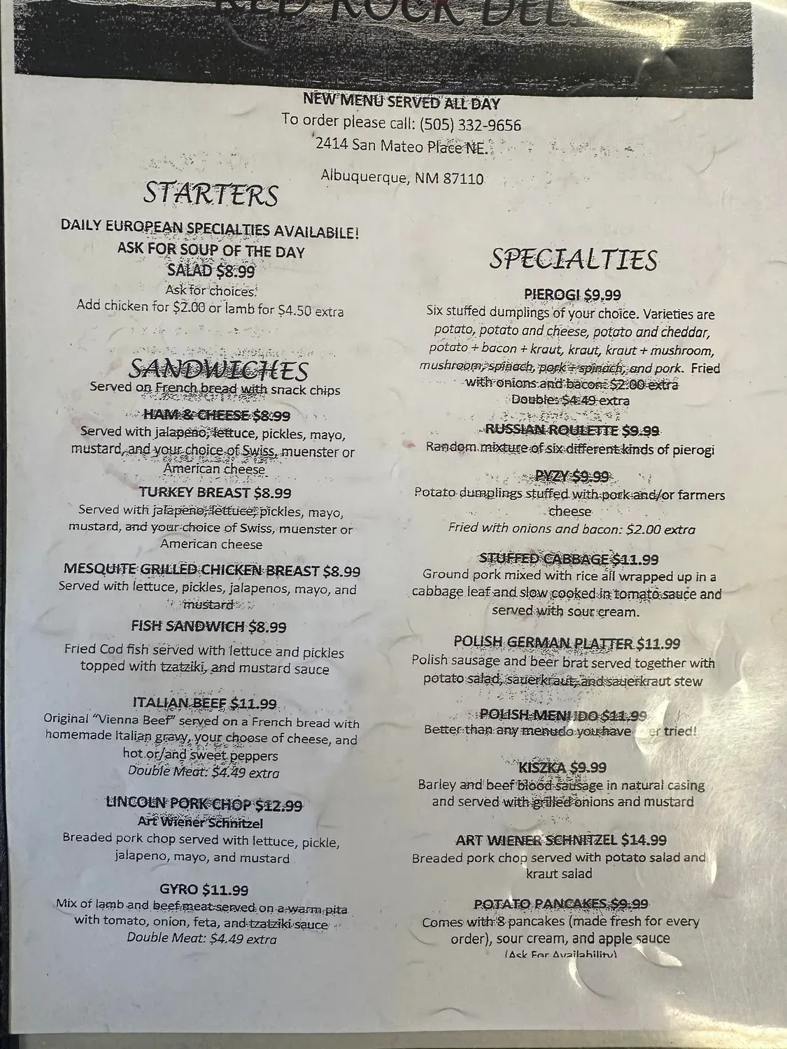 Menu 1