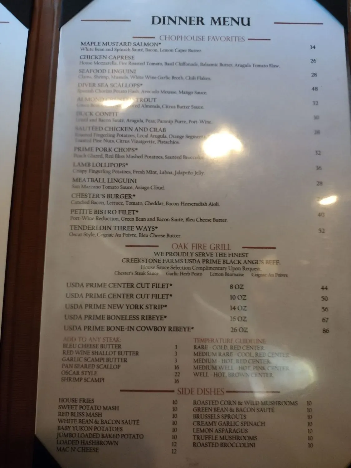 Chesters Chophouse & Wine Bar Menu - Updated October 2025