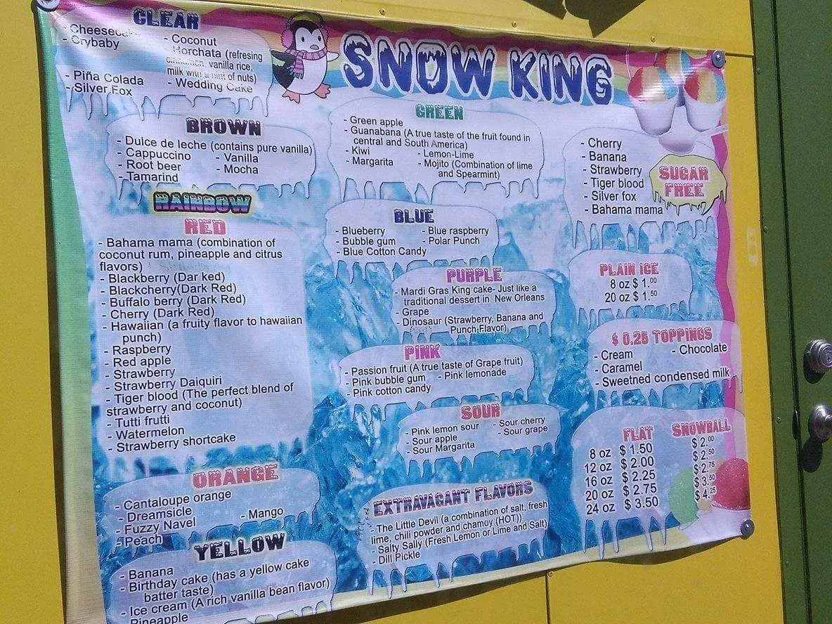 Snow King Menu - Updated October 2025