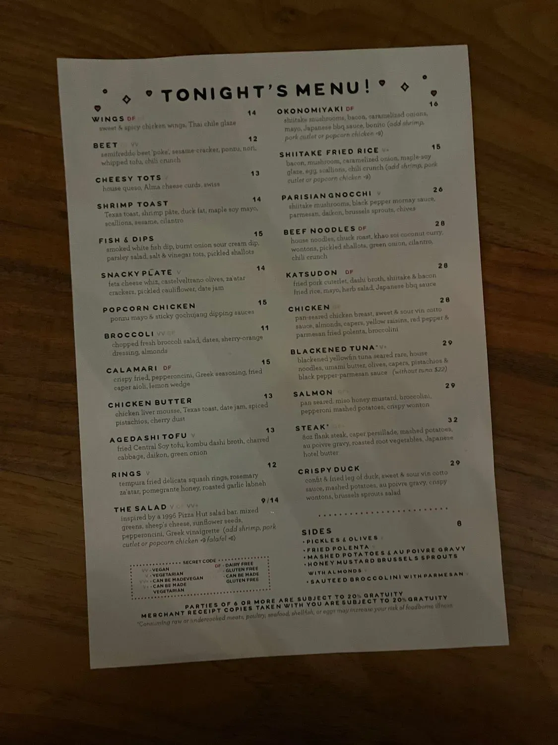 Menu 1