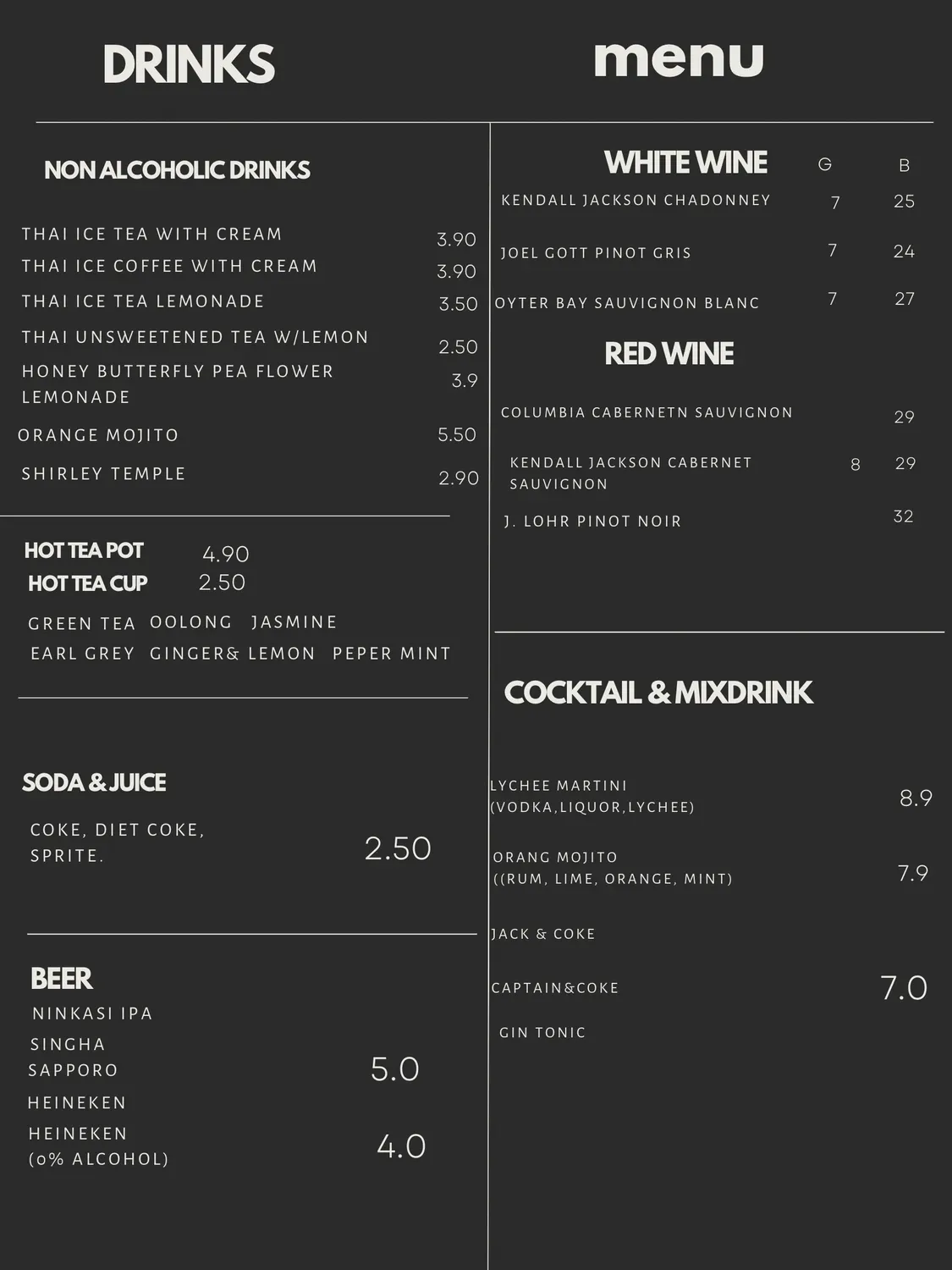 Menu 1