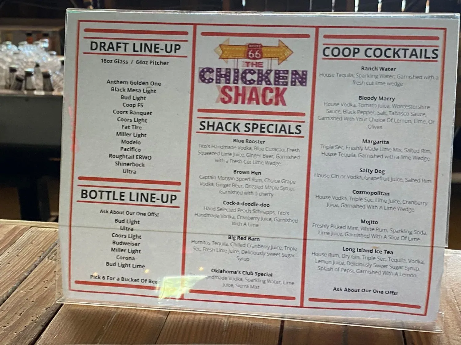 Chicken Shack Menu - Updated October 2025