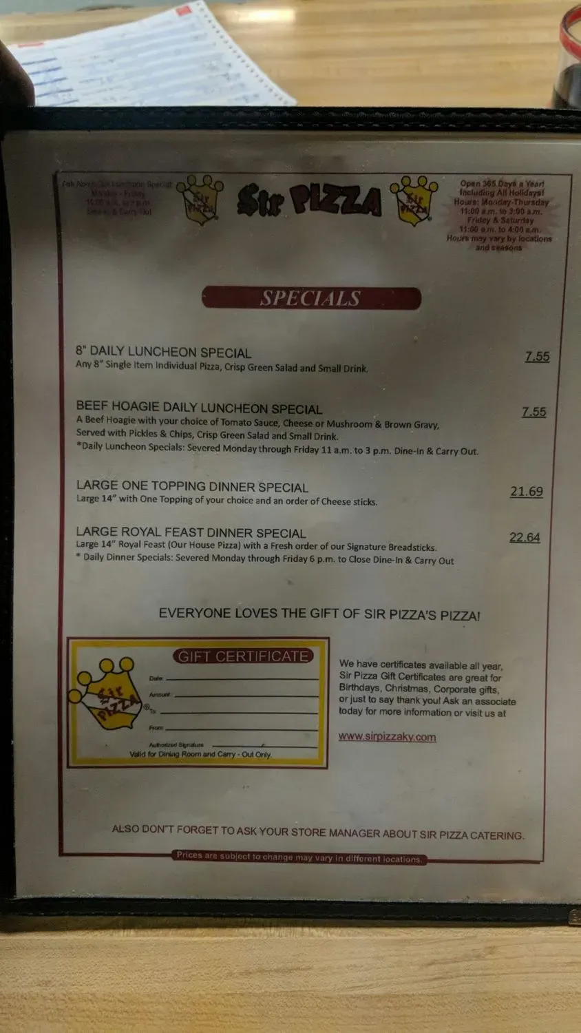 Menu 1