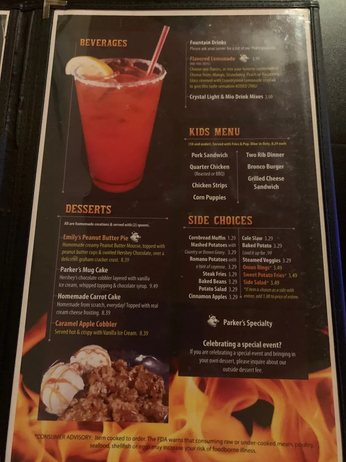 Parker's Smokehouse Menu - Updated October 2025