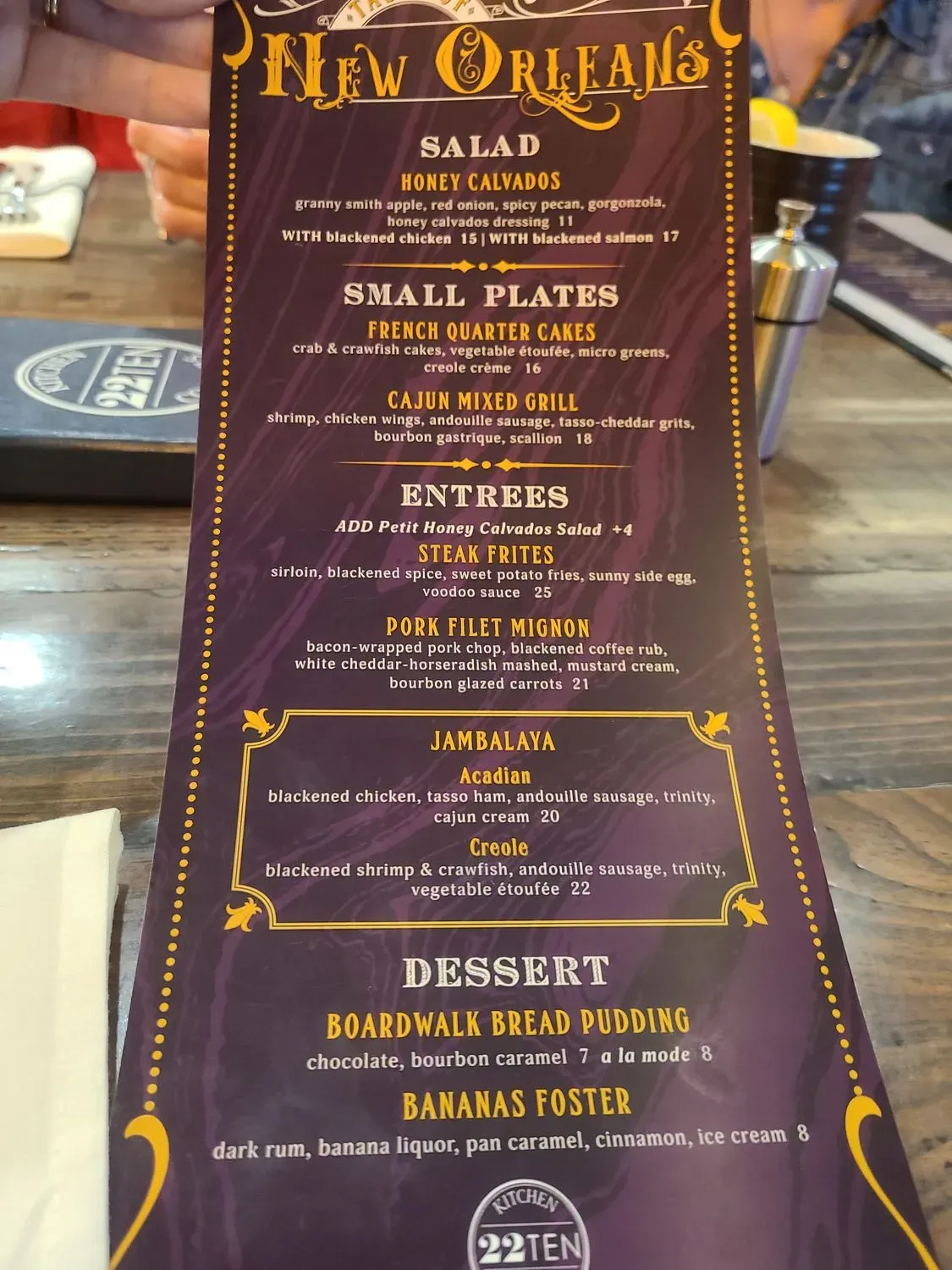 22TEN Kitchen Cocktails Menu - Updated October 2025