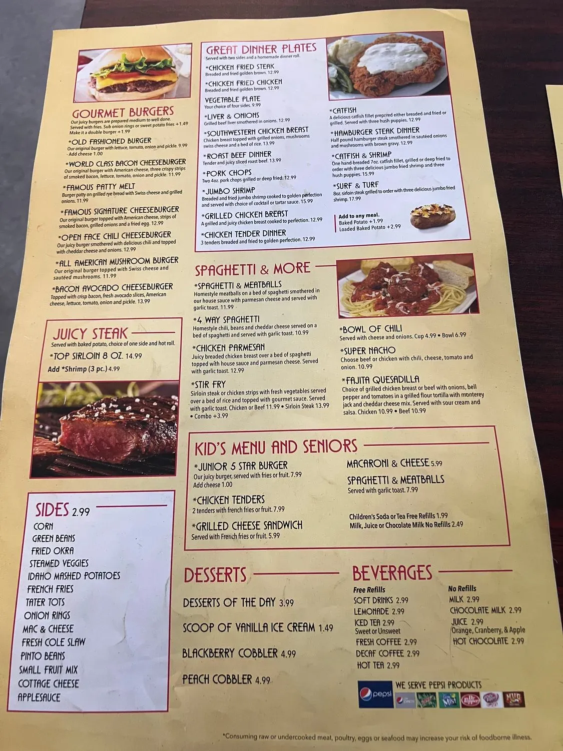 Brookside Diner Menu - Updated October 2025
