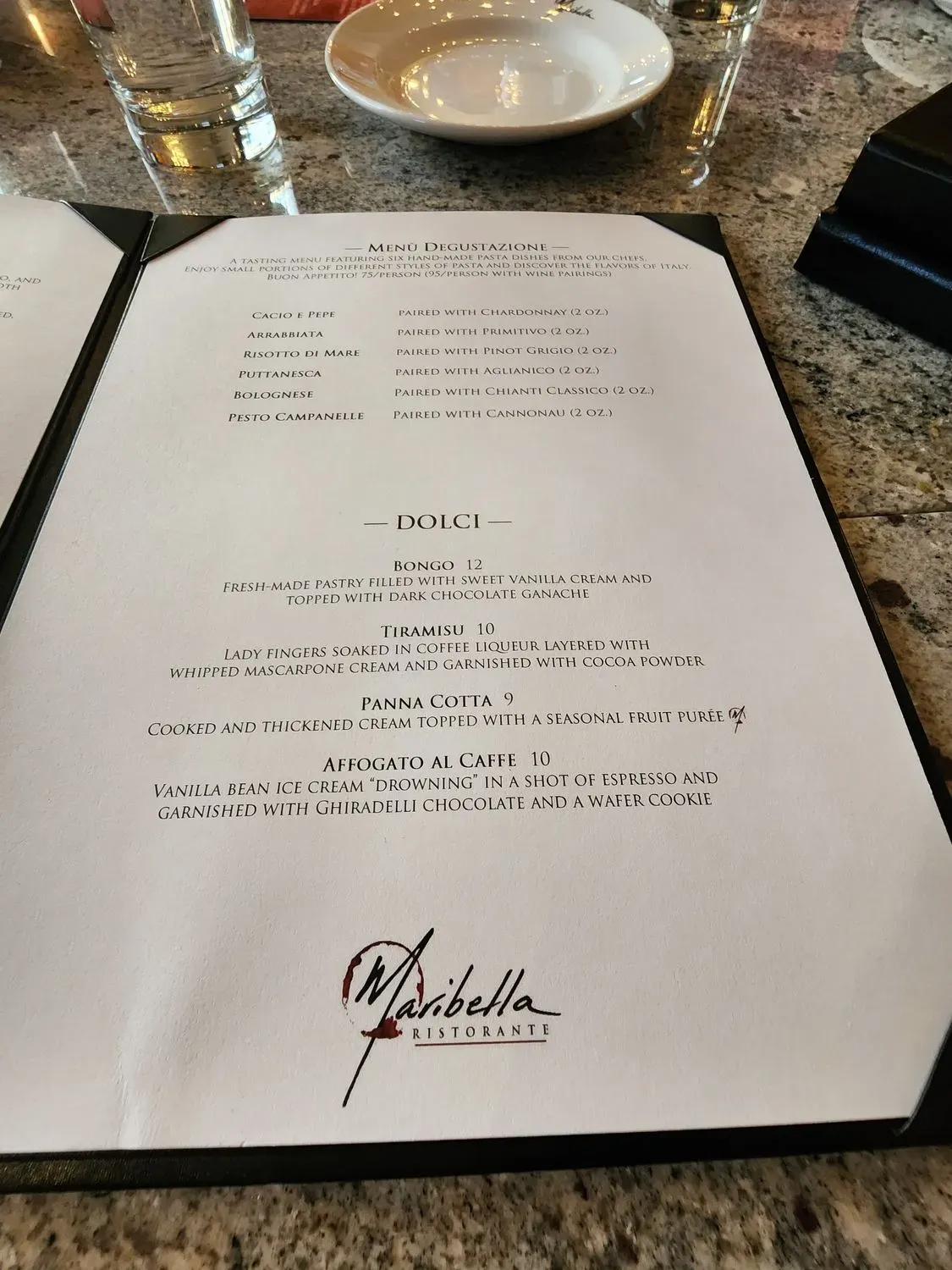 Maribella Ristorante Menu - Updated October 2025