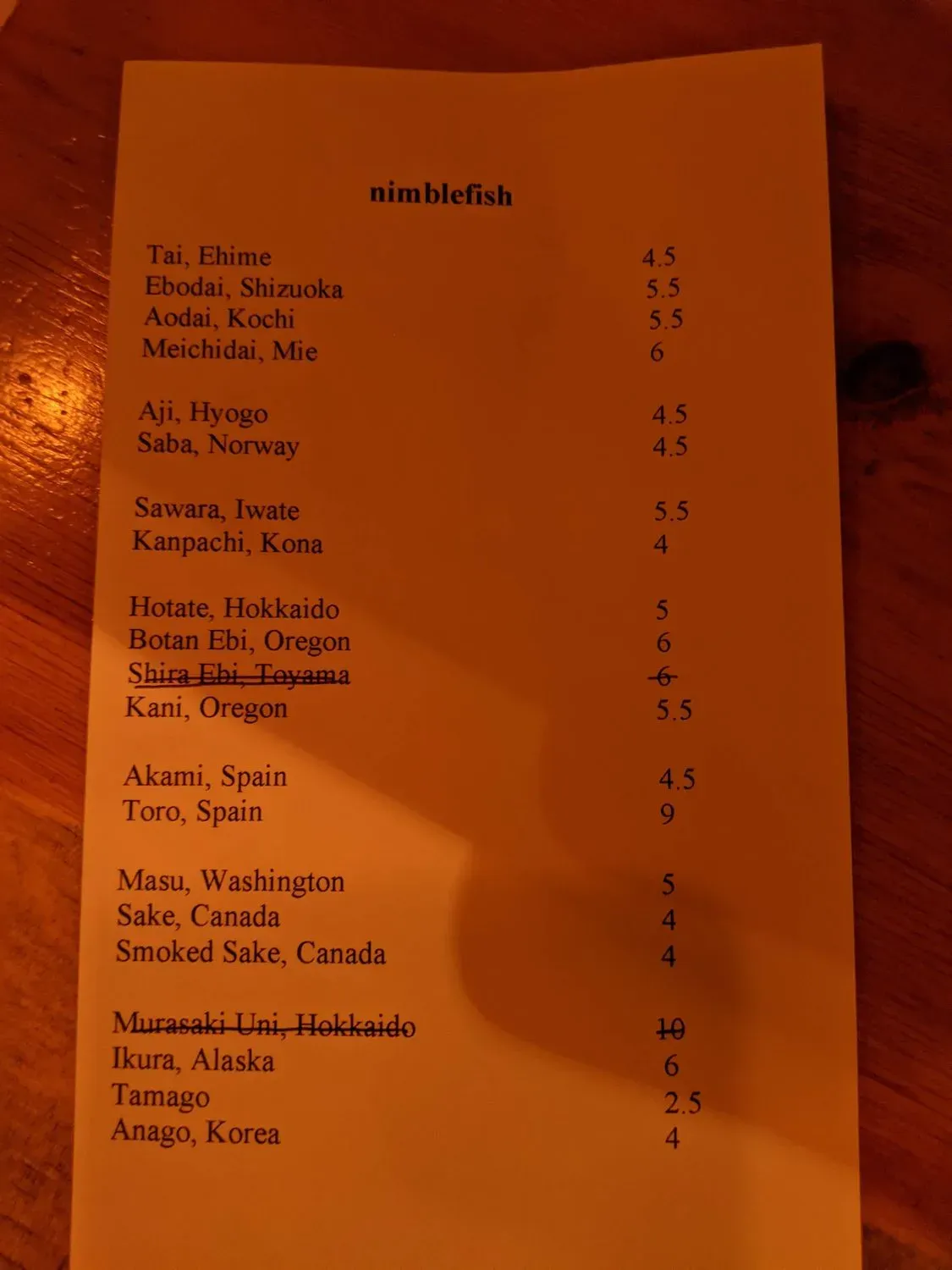 Menu 6