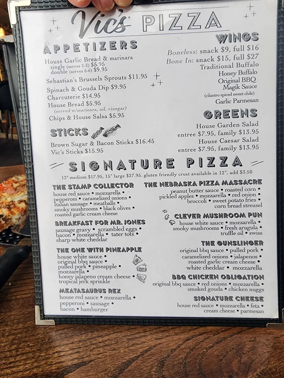 Vic's Pizza Menu - Updated October 2025