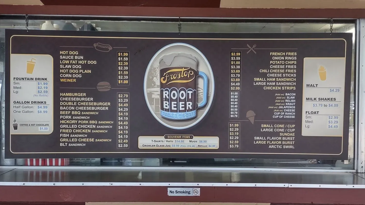Frostop Drive-In Menu - Updated October 2025
