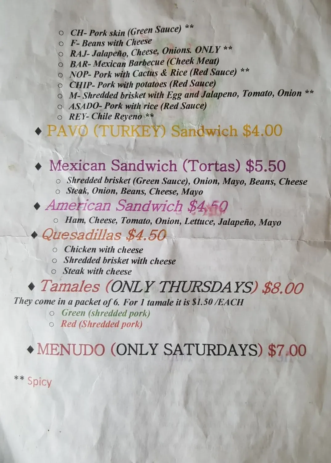 Menu 2