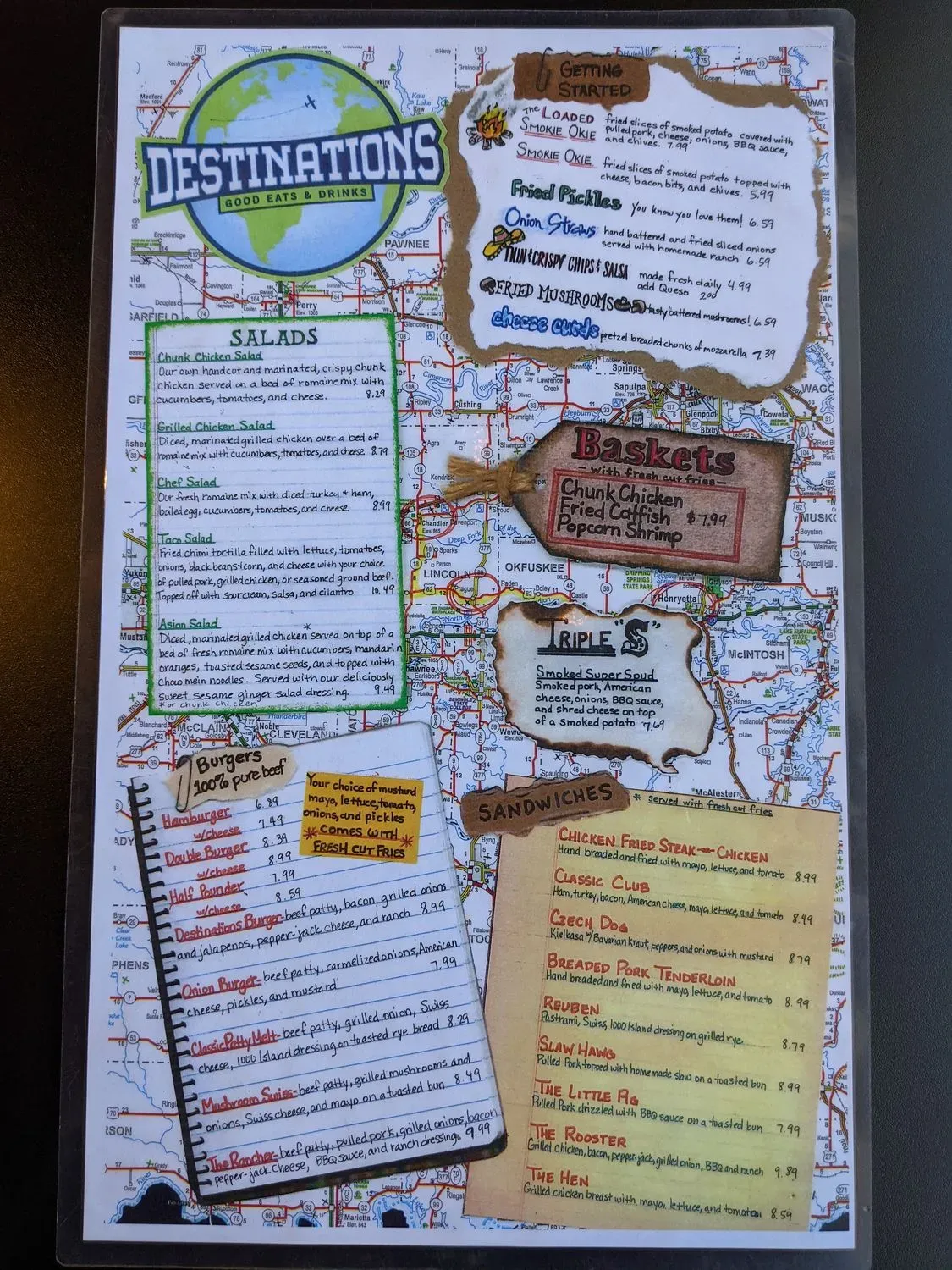 Destinations Menu - Updated October 2025