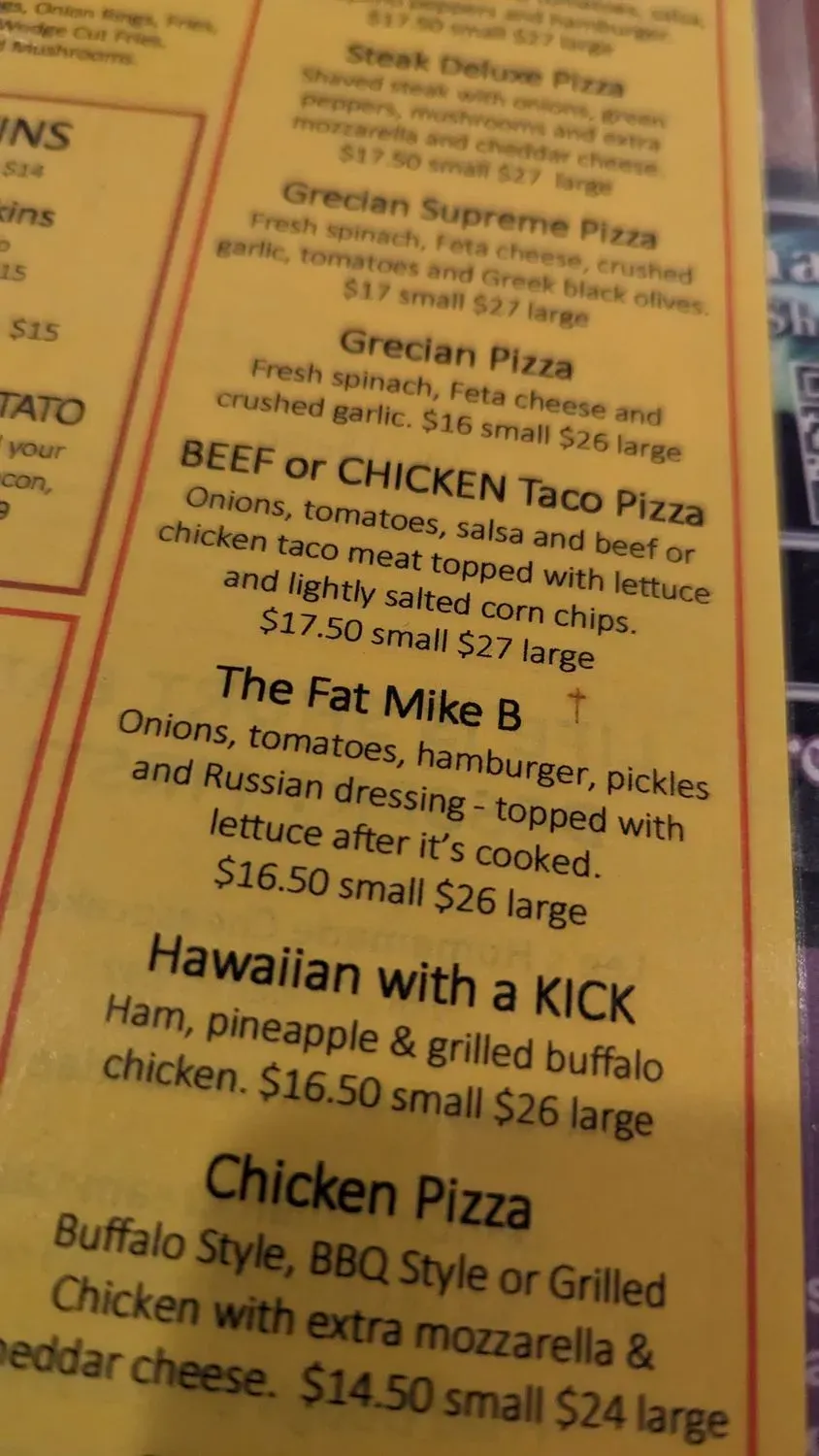 Roger's Pizza Menu - Updated October 2025