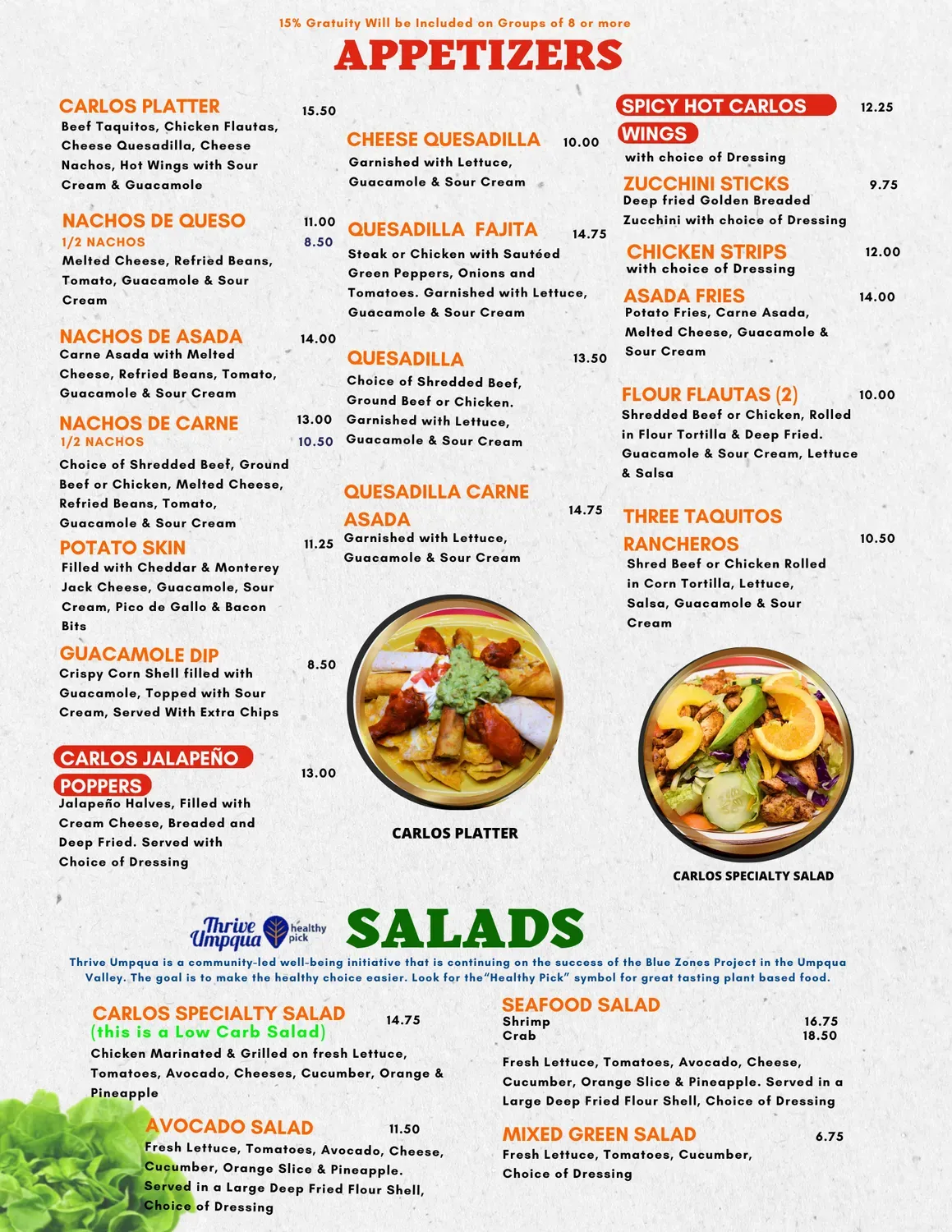 Carlos Restaurante Menu - Updated October 2025