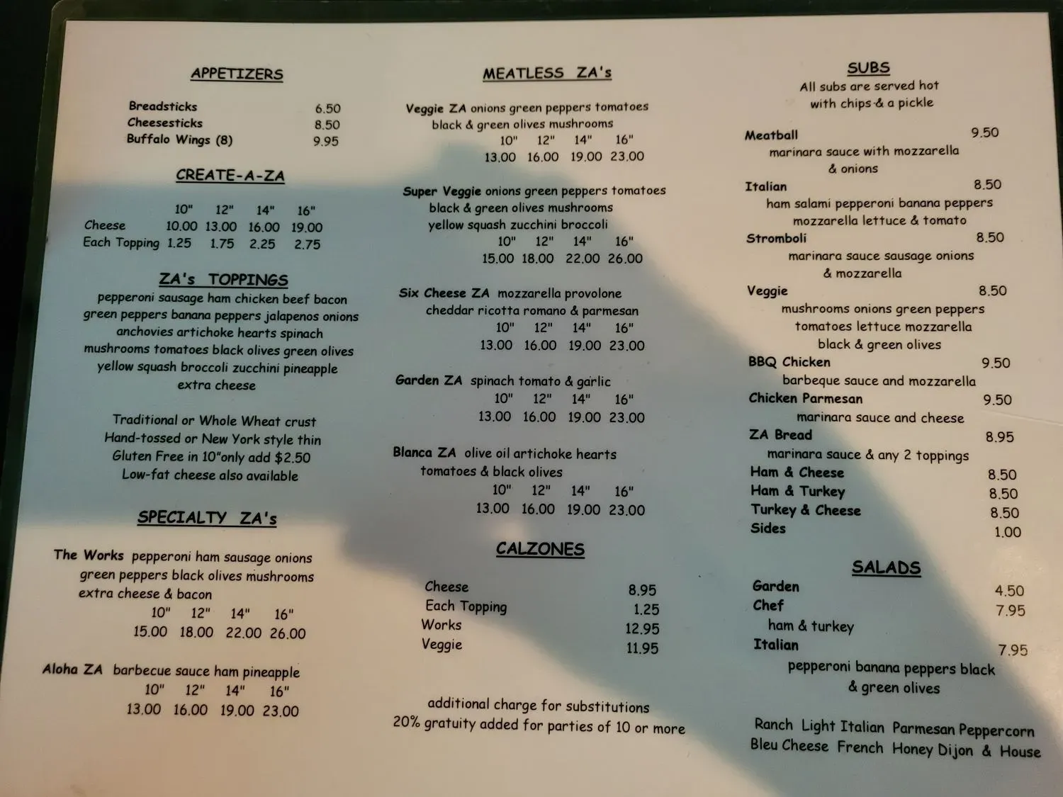 Menu 1