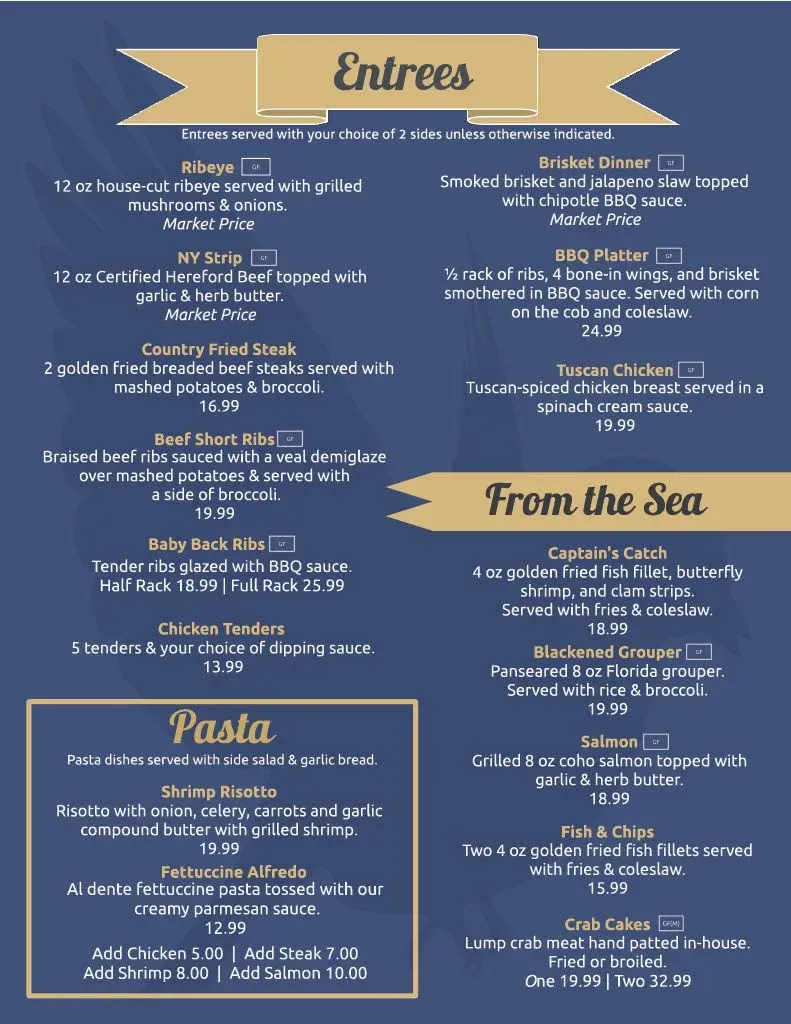 Canary Grill Menu - Updated October 2025