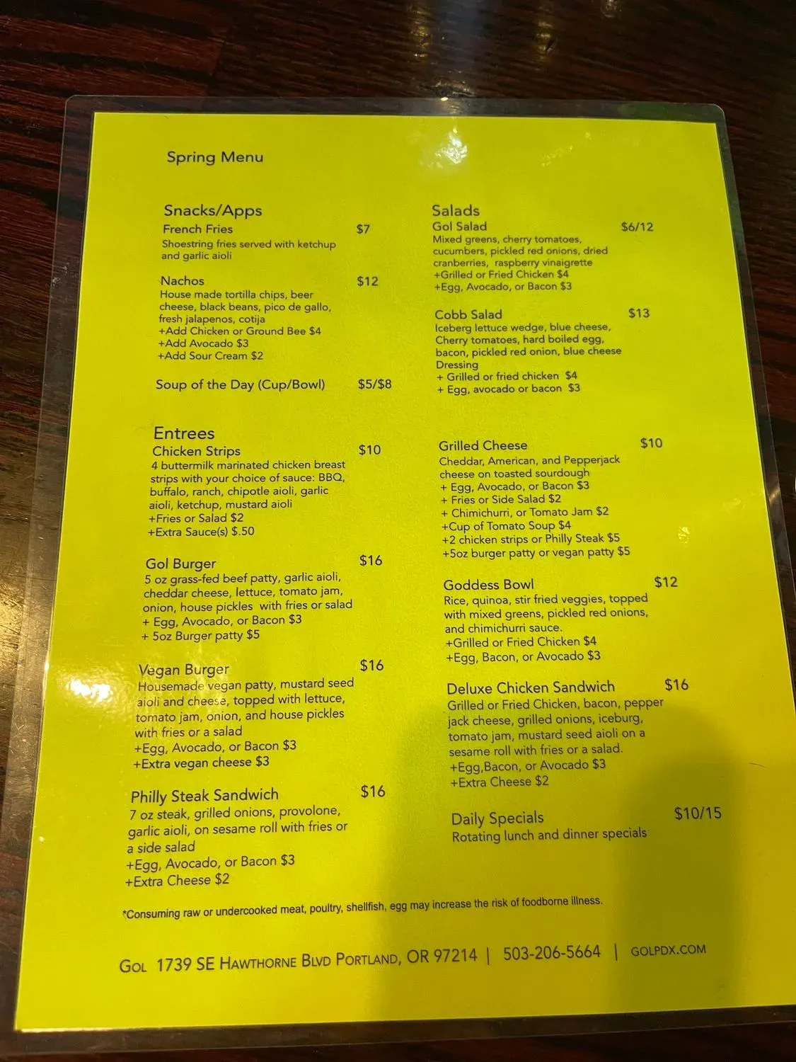 Menu 1