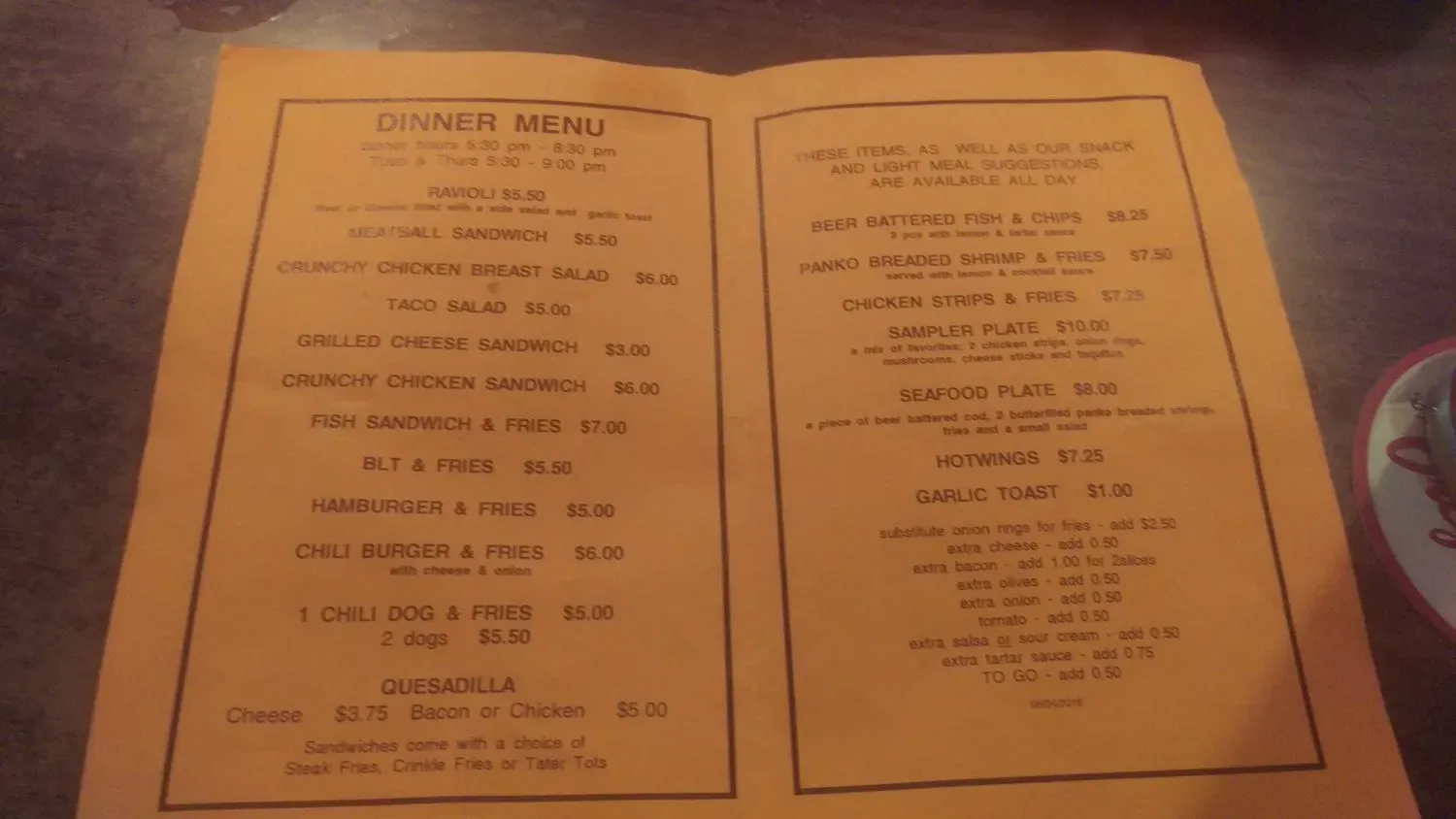 Menu 5