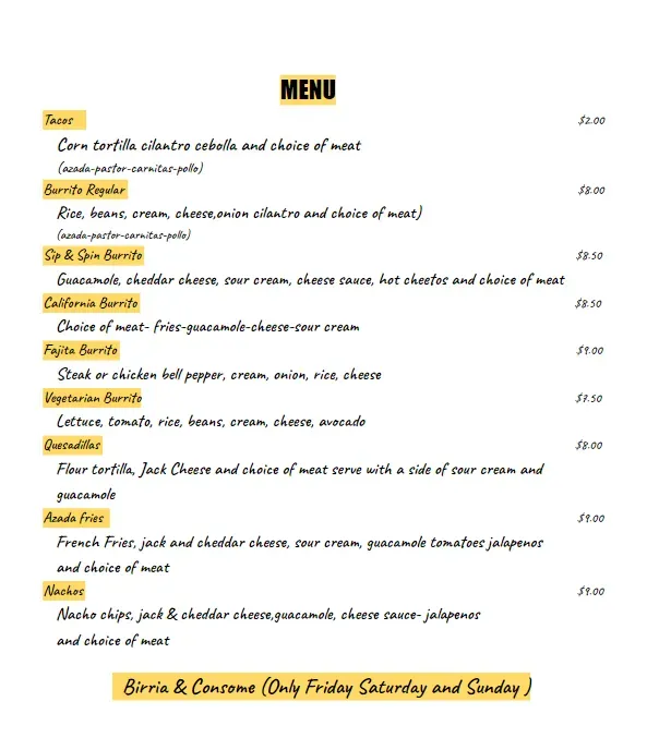 Menu 1