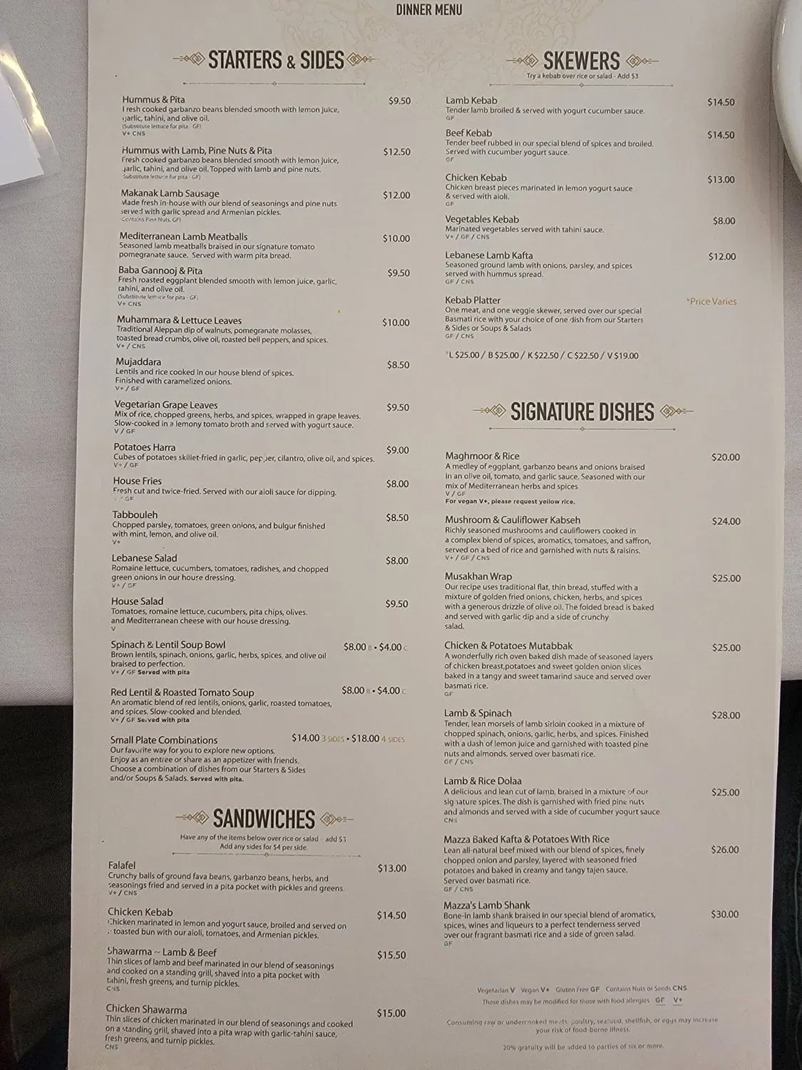 Menu 1