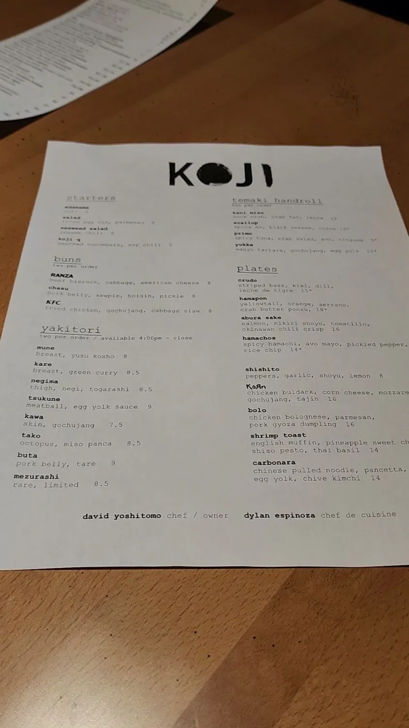 Menu 5