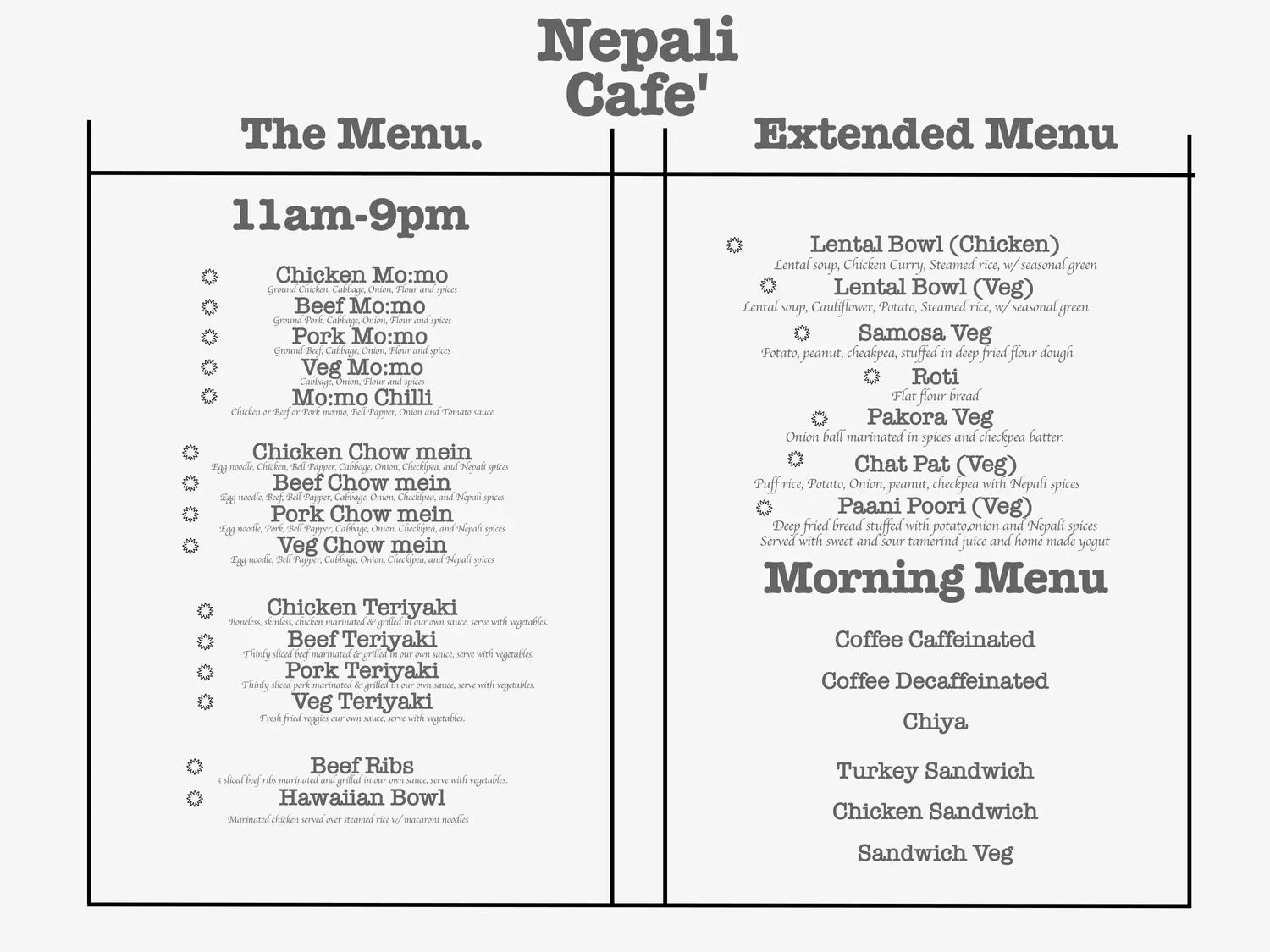 Menu 1